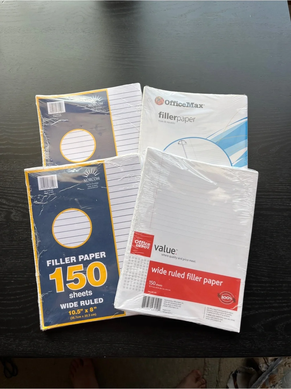 Norcom Office Depot OfficeMax Wide Ruled Filler Paper Lot 550 Sheets 10.5